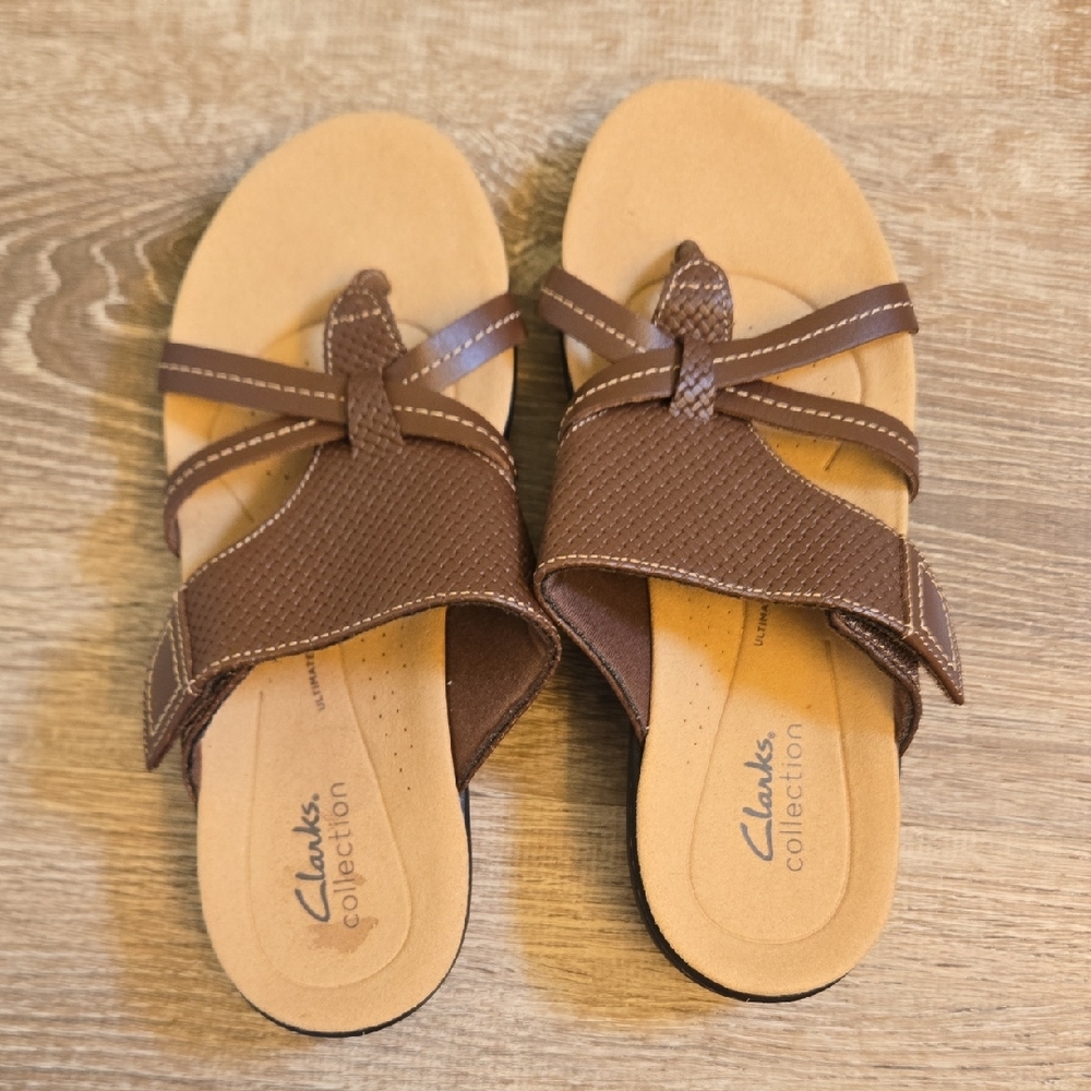 Clarks Collection Brown Leather Sandals